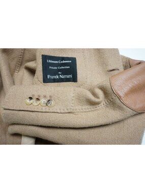 Franck Namani Ultinium Cashmere Lightweight Brown Leather Elbow Sport Coat 40S